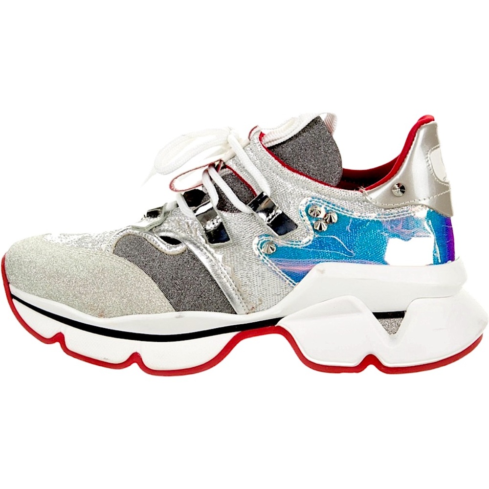 white Christian Louboutin chunky sneakers | red bottoms | authentic - Picture 4 of 8